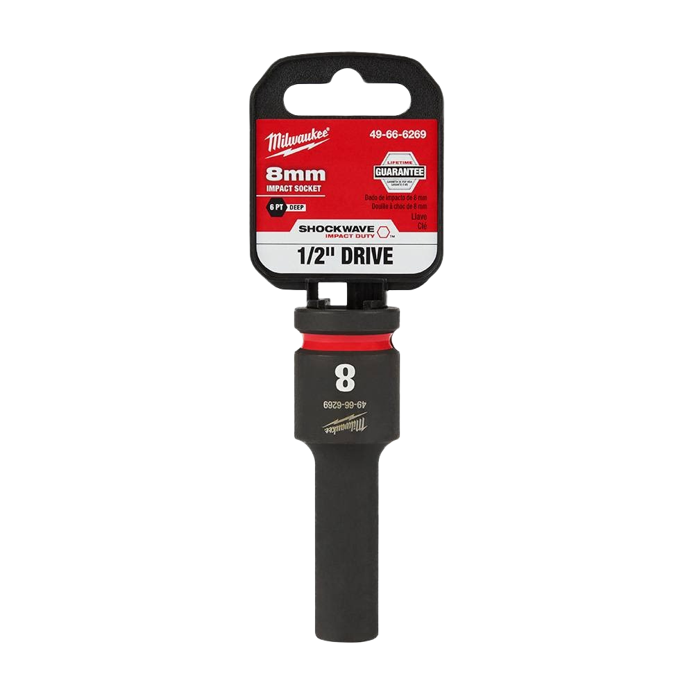 8-mm deep impact socket with 6-point design for high torque applications in hand and woodworking tools under $50