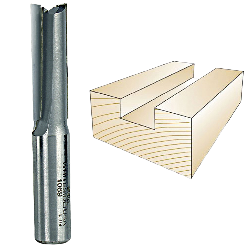 Whiteside straight router bit with carbide tip for woodworking grooves and dado cuts in tool accessories under $50