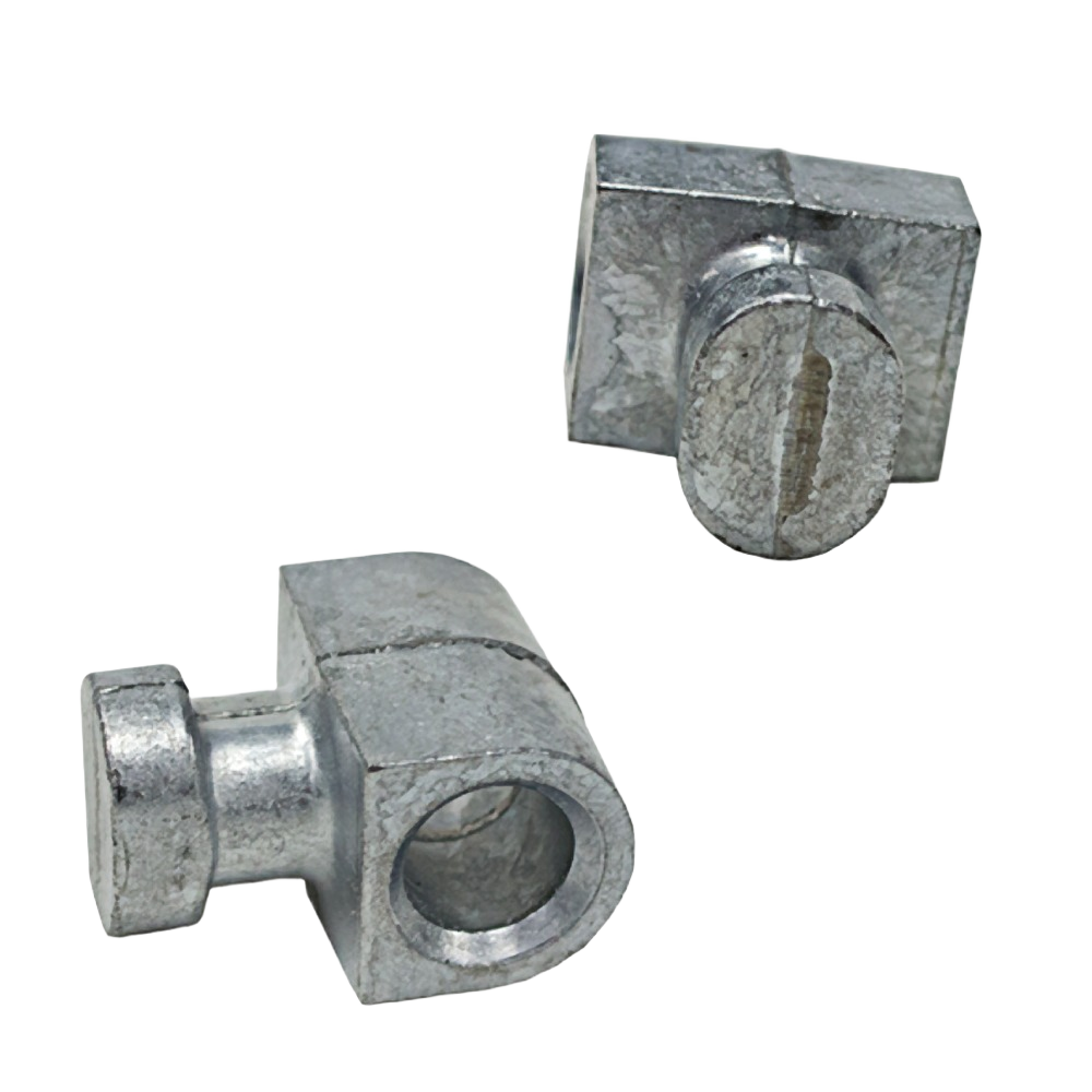Galvanized metal mower deck lift trunion parts with square and cylindrical sections for home improvement tools use