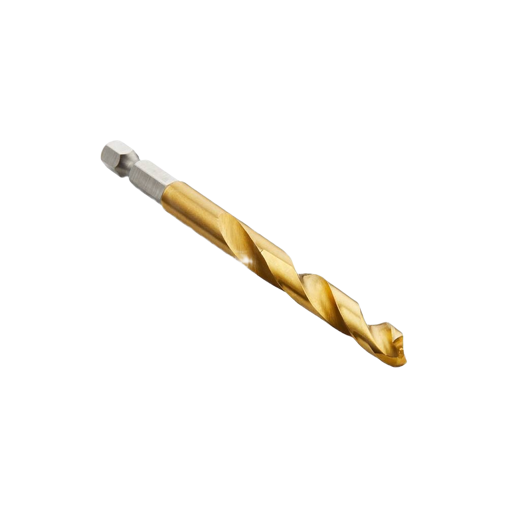 Titanium drill bit with QUAD EDGE™ tip for durable and precise drilling in power tool accessories and home improvement collections