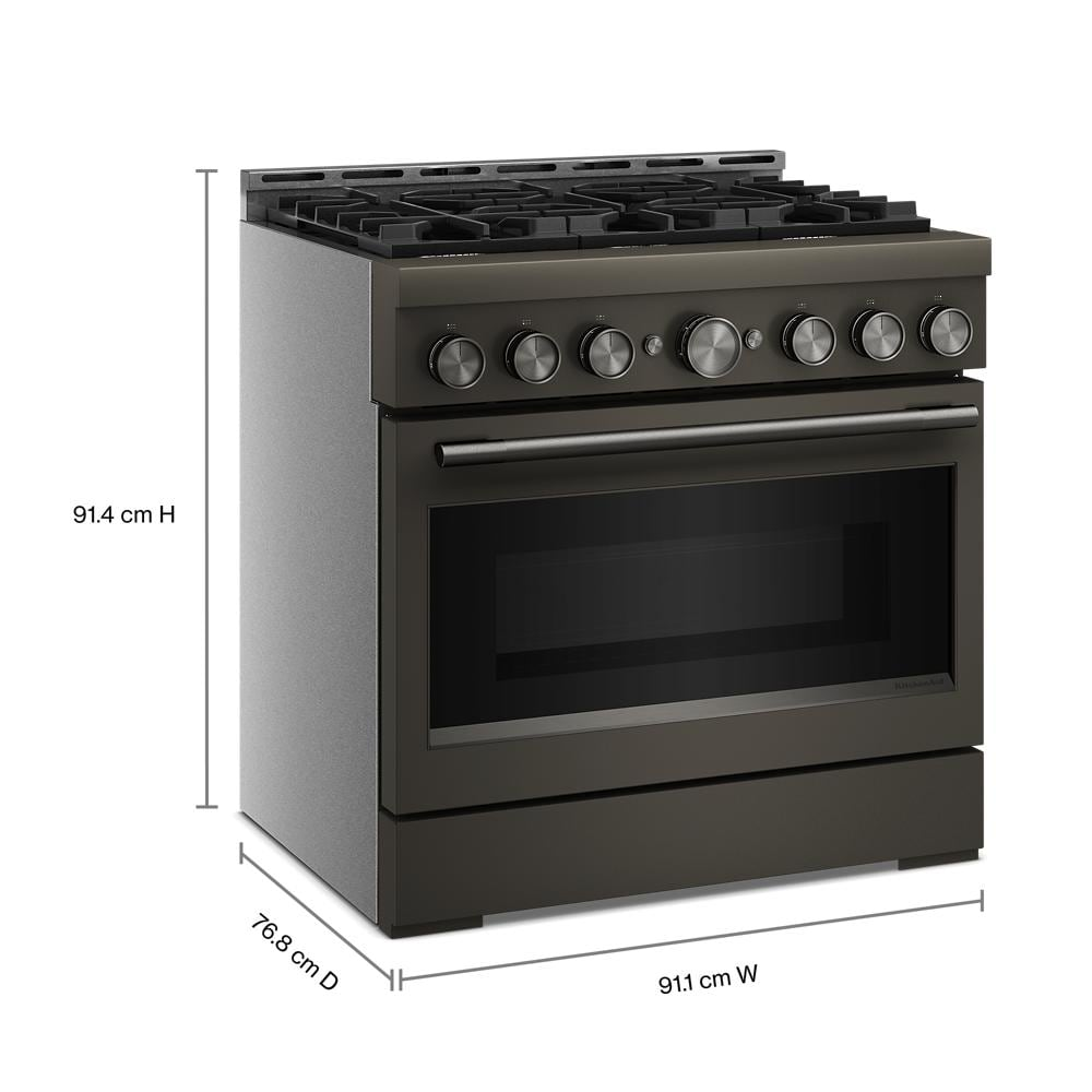 KitchenAid® 36-Inch 6 Burner Commercial-Style Gas Range with No Preheat Air Fry Mode