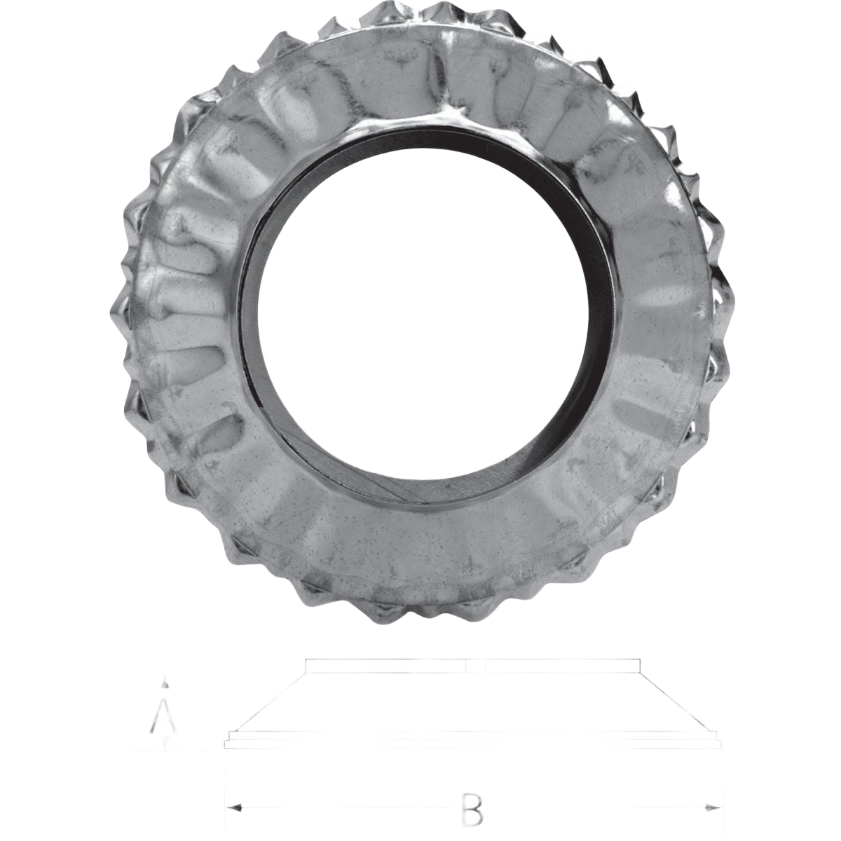 Galvanized steel storm collar with crimped edges for weatherproof sealing on plumbing and home improvement projects under $50