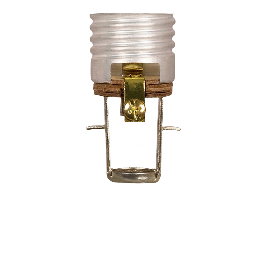 Keyless medium base socket with metal and ceramic components for lighting and electrical home improvement projects