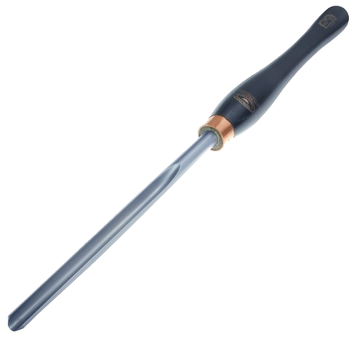 Woodworking bowl gouge with ergonomic handle and precision steel blade for shaping and finishing wood projects