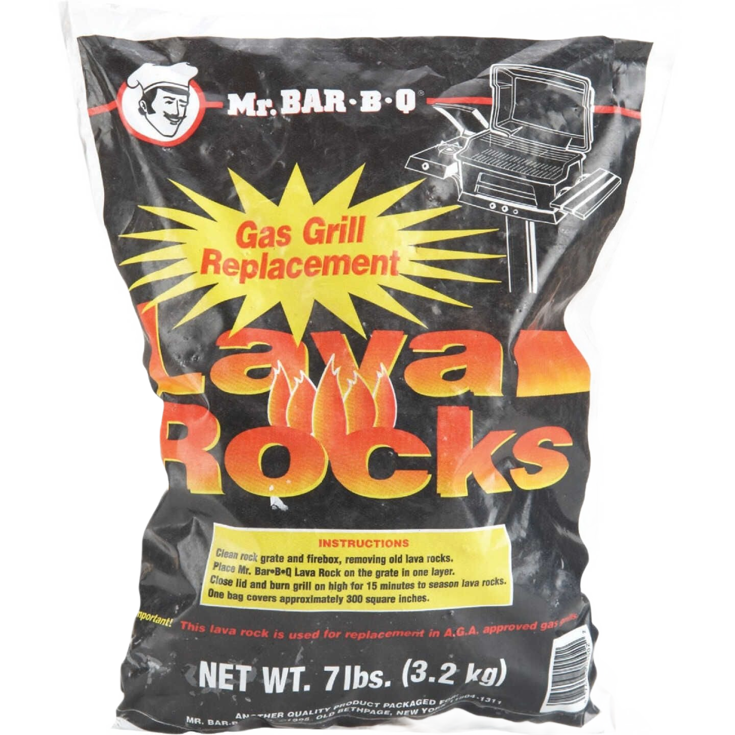 7-pound bag of multi-colored lava rocks designed as replacement for gas grills and outdoor cooking use