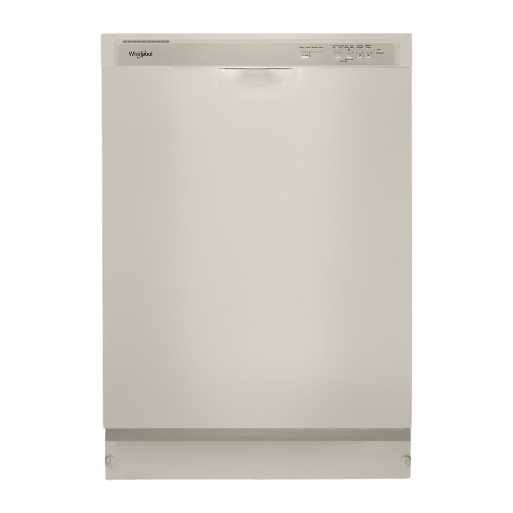 Beige Whirlpool dishwasher with top control panel and discreet handle from Kitchen & Kitchenware collection