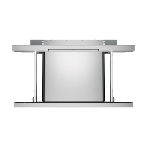 Stainless steel flat panel microwave drawer with sleek handle and modern design in built-in microwaves collection