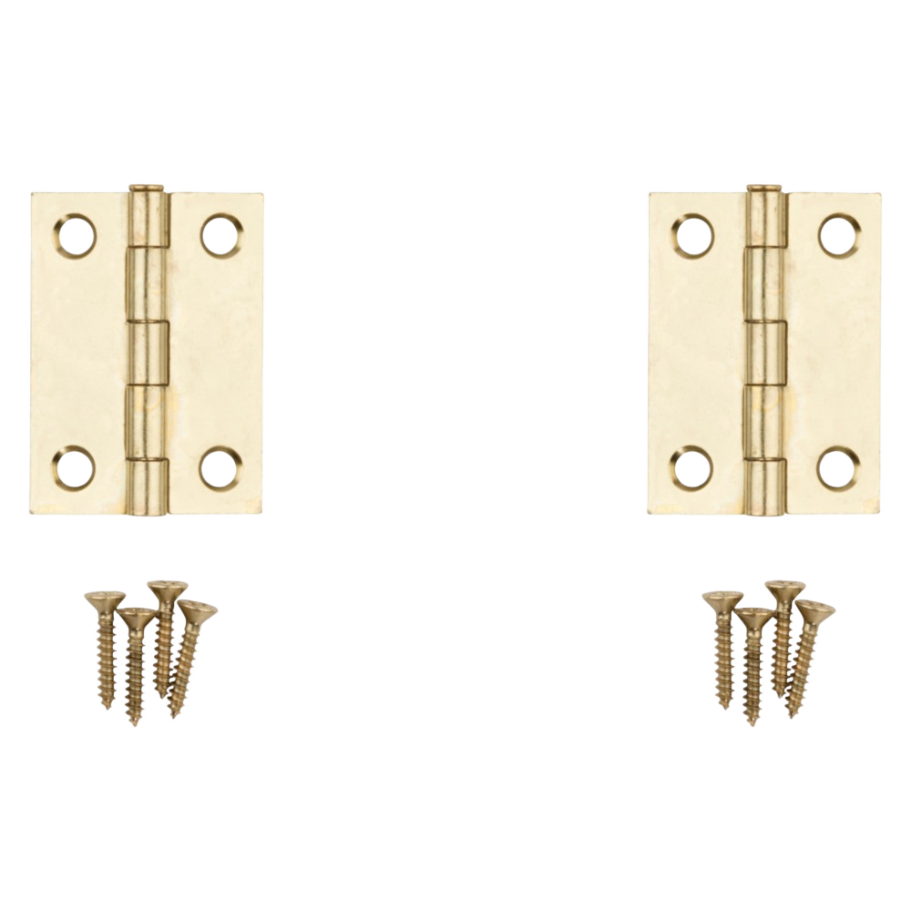 Two 2-inch brass loose-pin narrow hinges with screws for door hardware and home improvement projects under $50 collection