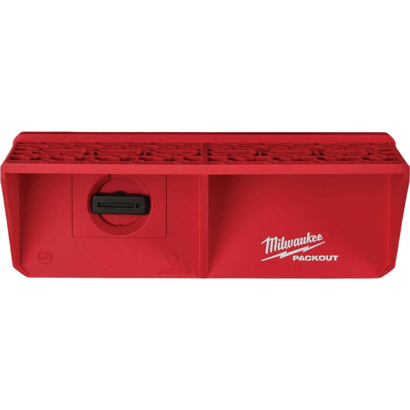 Red Milwaukee PACKOUT™ modular screwdriver rack for organized tool storage and garage or workshop use at Hartville Hardware