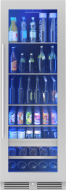 Presrv Beverage Cooler, 24in Full Size, SS+Glass, Reversible Door, 1 Zone
