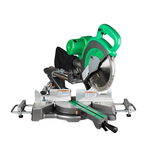 Green and silver sliding dual compound miter saw for precision cutting in power tools and home improvement collections