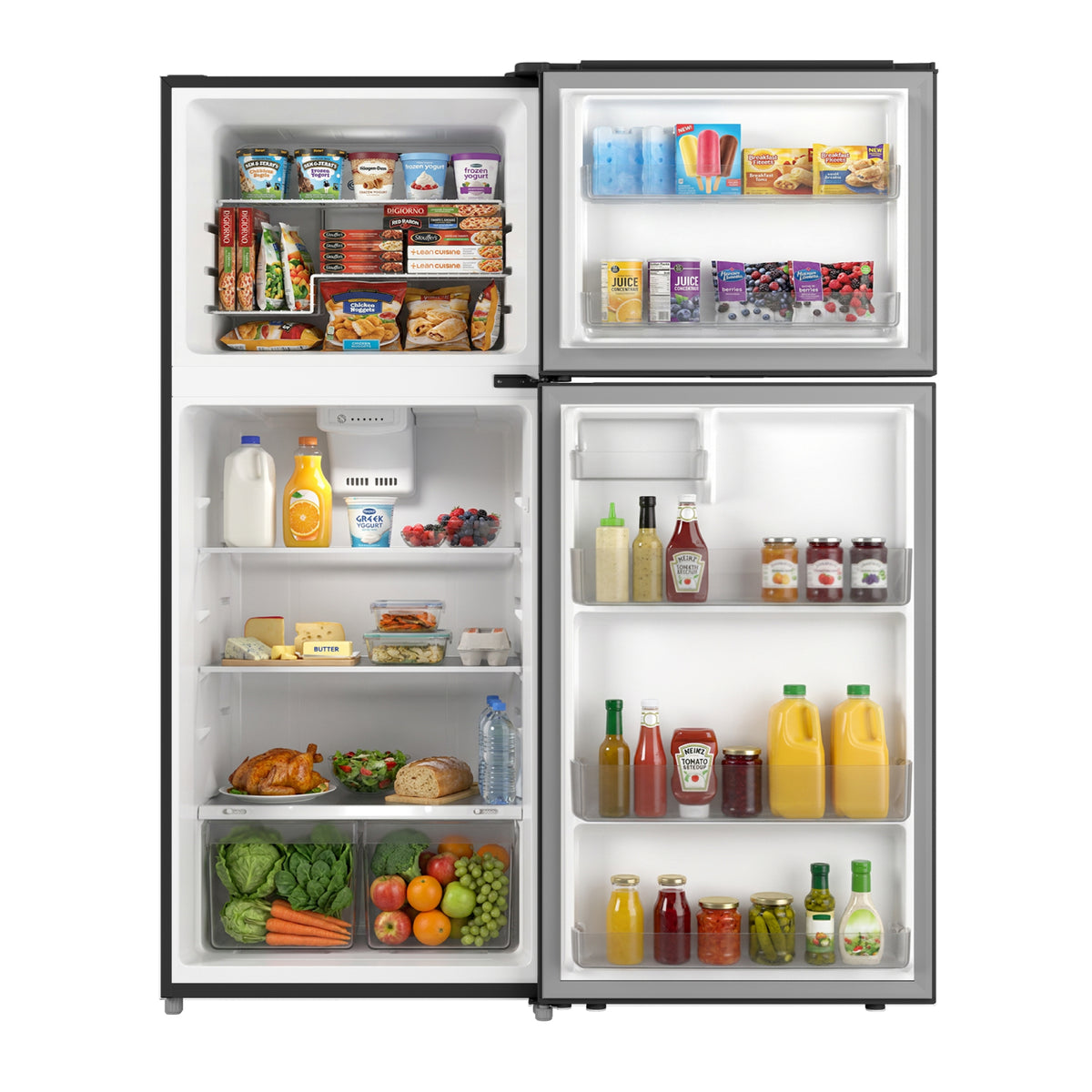 Element Electronics 17.6 cu. ft. Top Freezer Refrigerator, Ice Maker Ready - Black, ENERGY STAR (ENR18TFGCB)