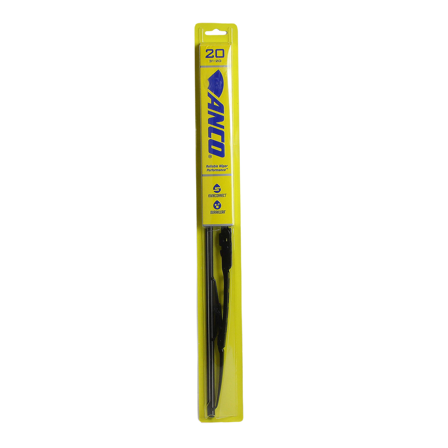 Yellow packaged Anco branded 20-inch wiper blade for automotive tools and home improvement projects