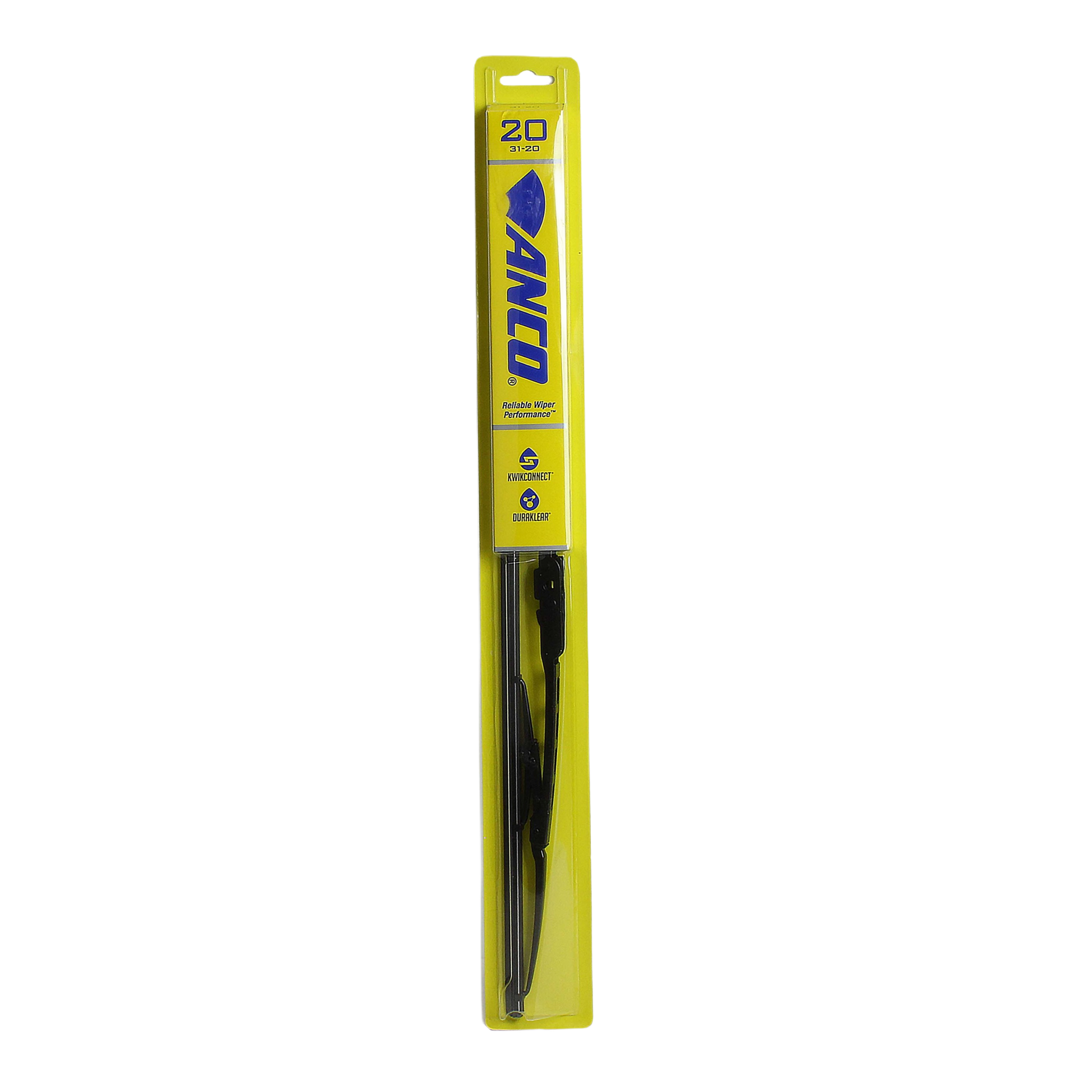 Yellow packaged Anco branded 20-inch wiper blade for automotive tools and home improvement projects