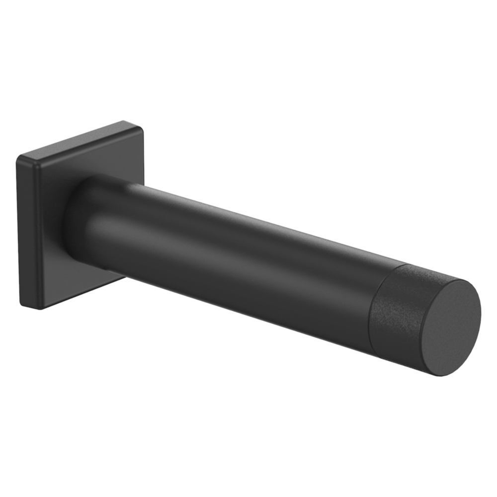 Matte black aluminum door stop with reed design for wall protection in door accessories and home improvement under $50 collections