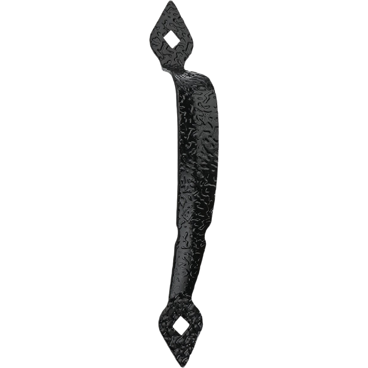 Black decorative spear-style pull handle for gates and doors in hardware and gate accessories under $50.