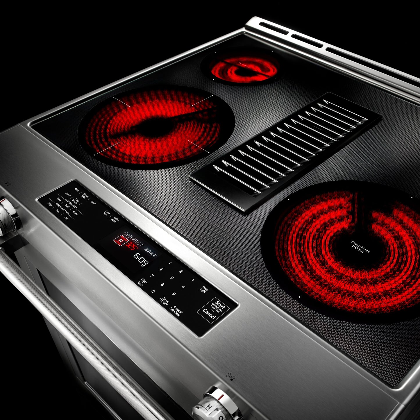 30-Inch 4-Element Electric Downdraft Slide-In Range