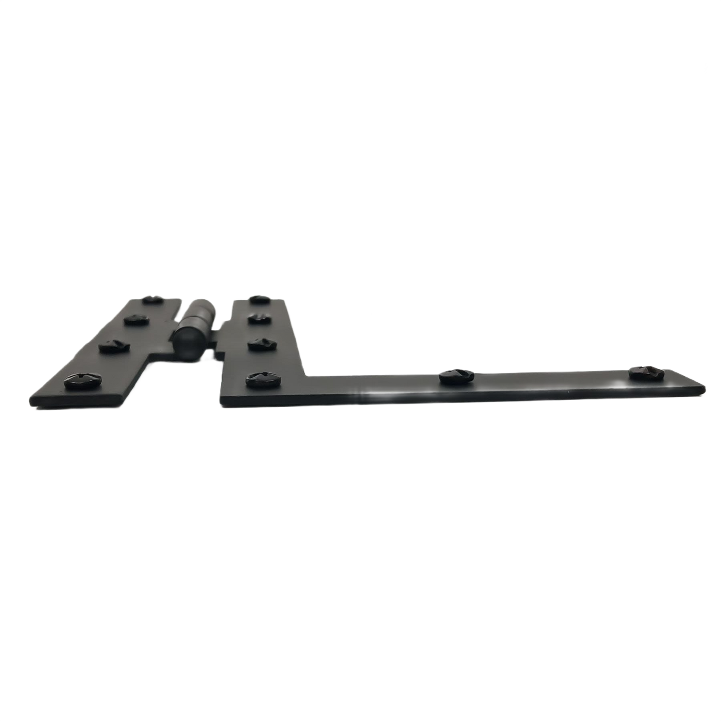 Pair of matte black smooth door hinges with lacquered finish, designed for home improvement hardware under $100.