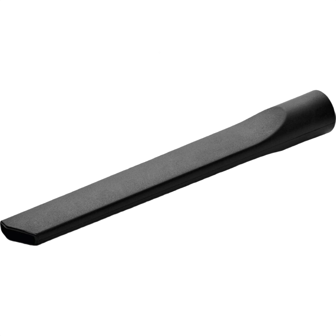Black plastic crevice nozzle designed for precise vacuum cleaning in dust management and wet/dry vacuum accessories collections