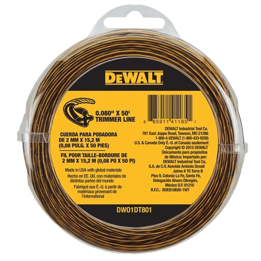 Spool of yellow and black flexible trimmer line for power tool accessories in home improvement under $50 collection