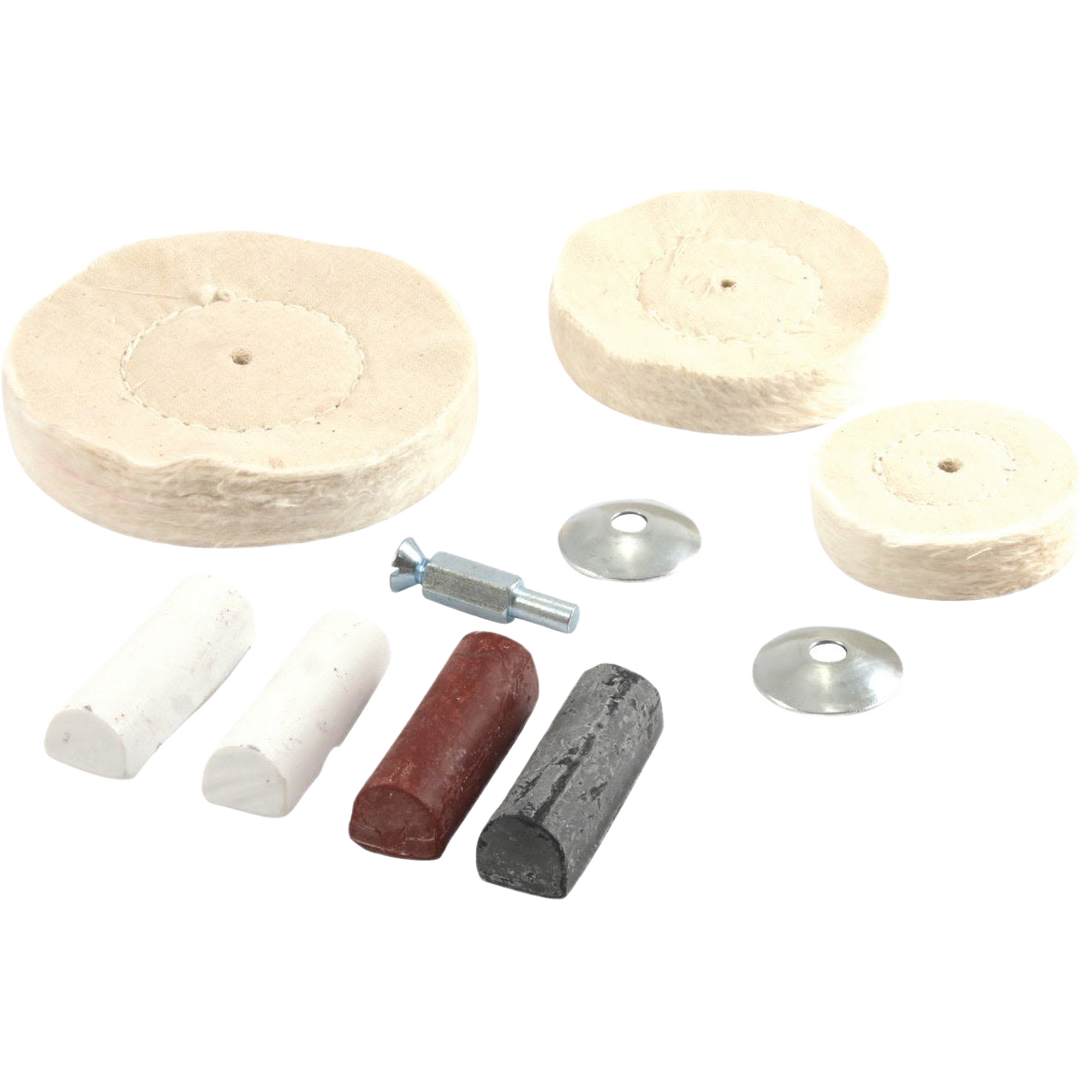 7-piece buffing wheel kit with polishing compounds and metal washers for woodworking tools under $50 collection