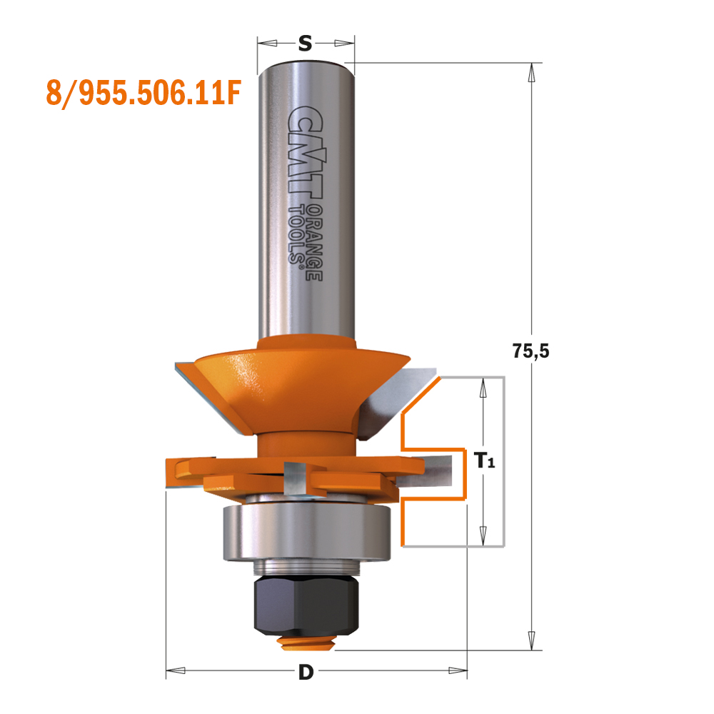 CMT Orange Tools 1-3/4" V-Tongue & Groove Set, 1/2" Shank