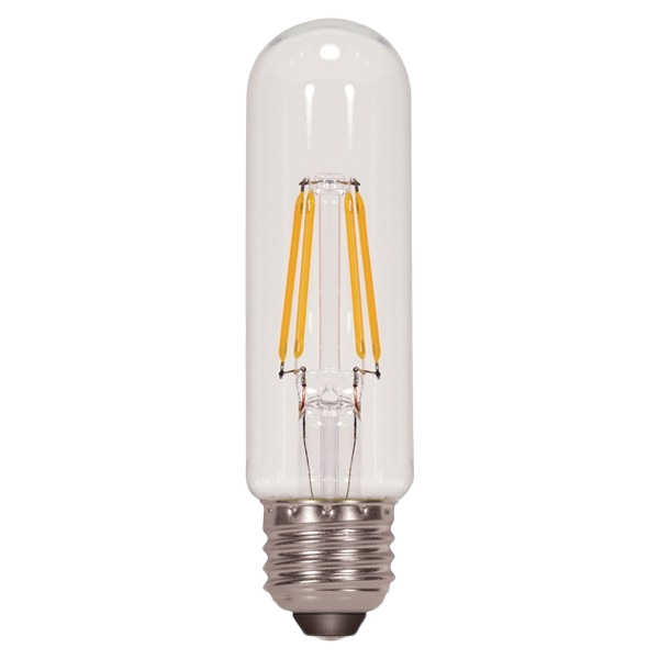 Clear tubular LED light bulb with medium base and visible filament design for energy-efficient lighting under $50 collections