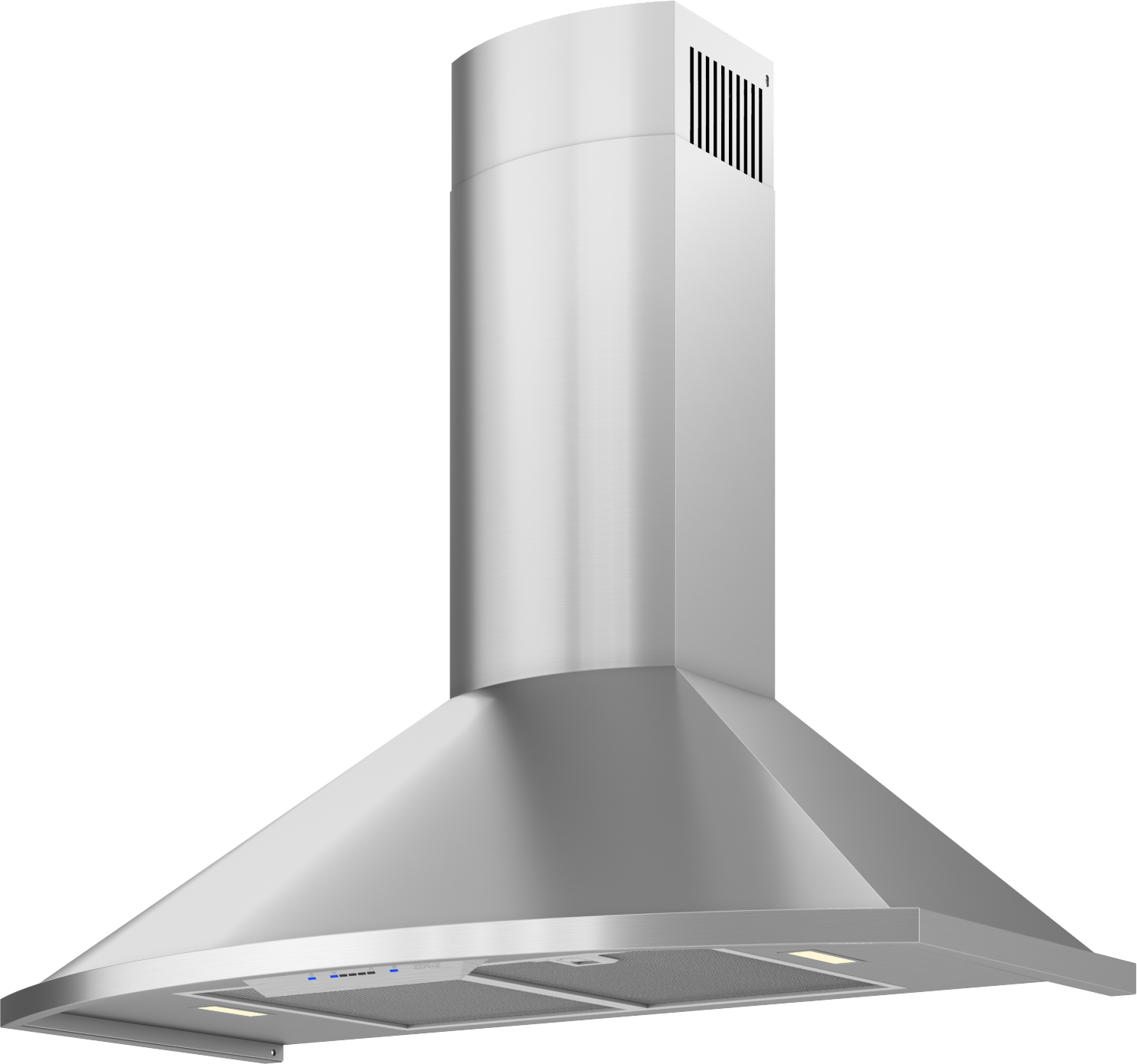 Stainless steel semi-circular chimney hood with LED lighting in Over the Range Hoods and Kitchen & Kitchenware collections