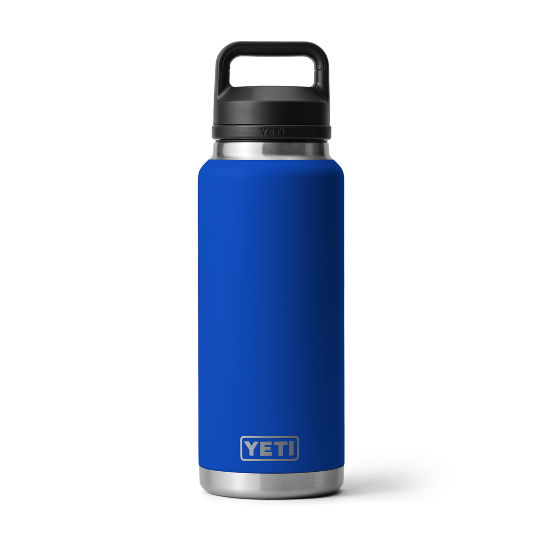 Matte blue stainless steel insulated 36 oz bottle with black chug cap from Drinkware and Kitchen & Kitchenware collections under $100