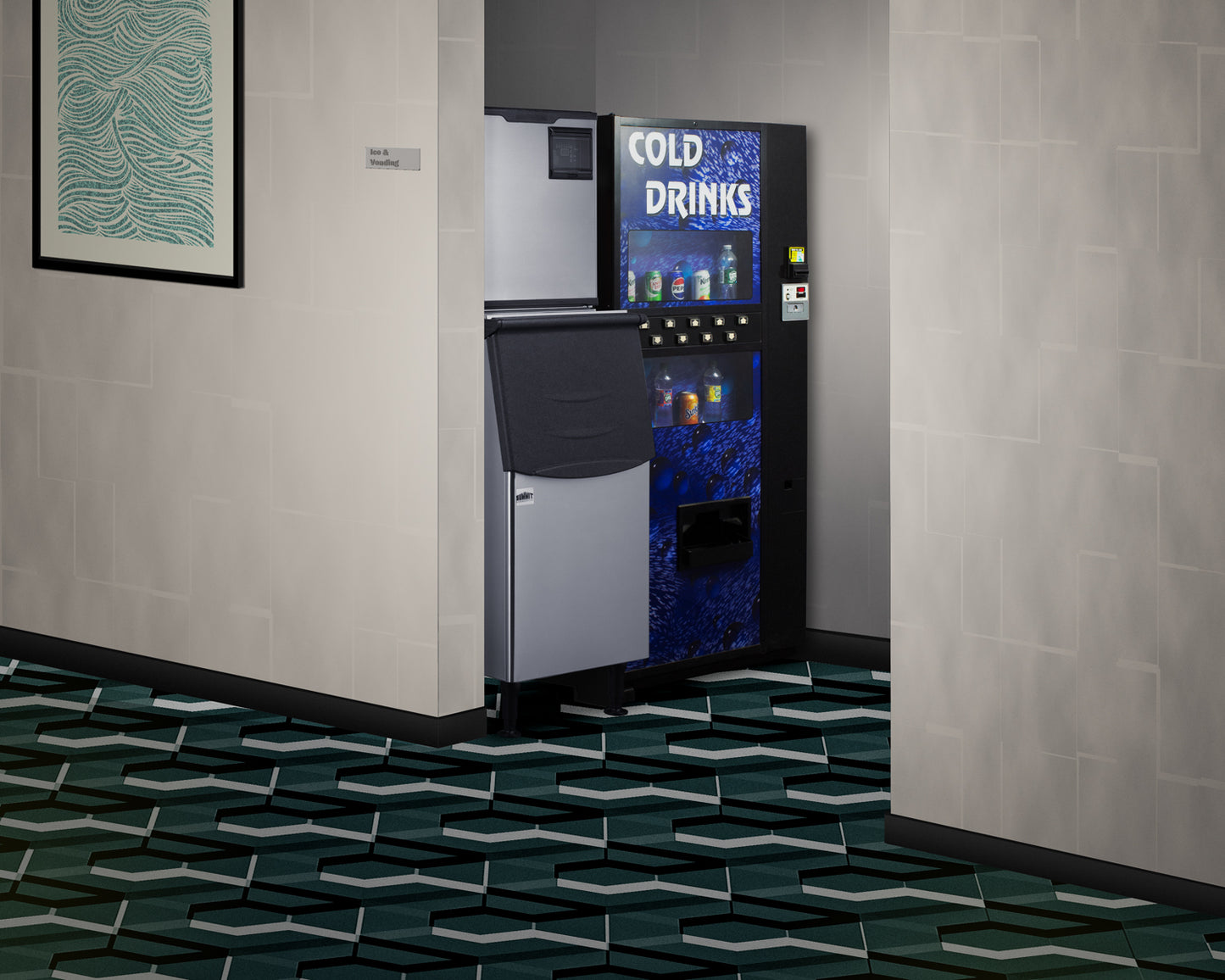 350 lb. Commercial Ice Machine With Stainless Steel Bin