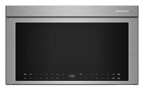 KitchenAid stainless steel over-the-range oven with black glass front and digital touch controls from Microwaves collection