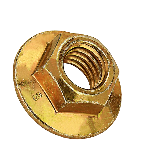 Gold-toned lock nut with integrated washer for secure fastening in John Deere Parts & Accessories collection