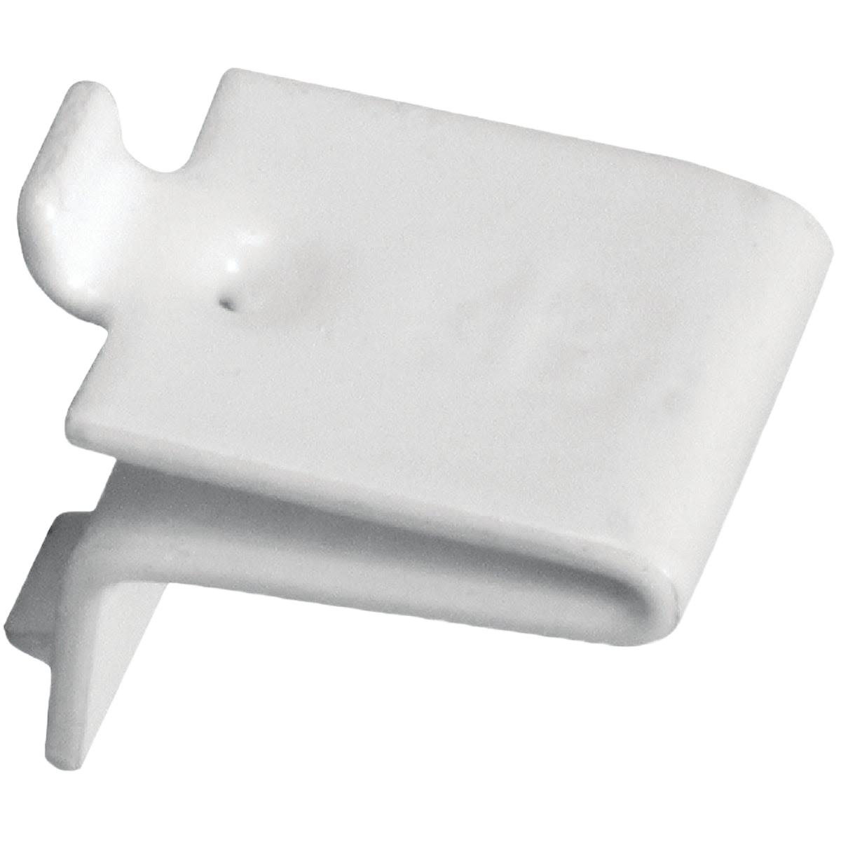 White mortise-mount pilaster shelf support bracket for shelving and storage organization in home improvement projects