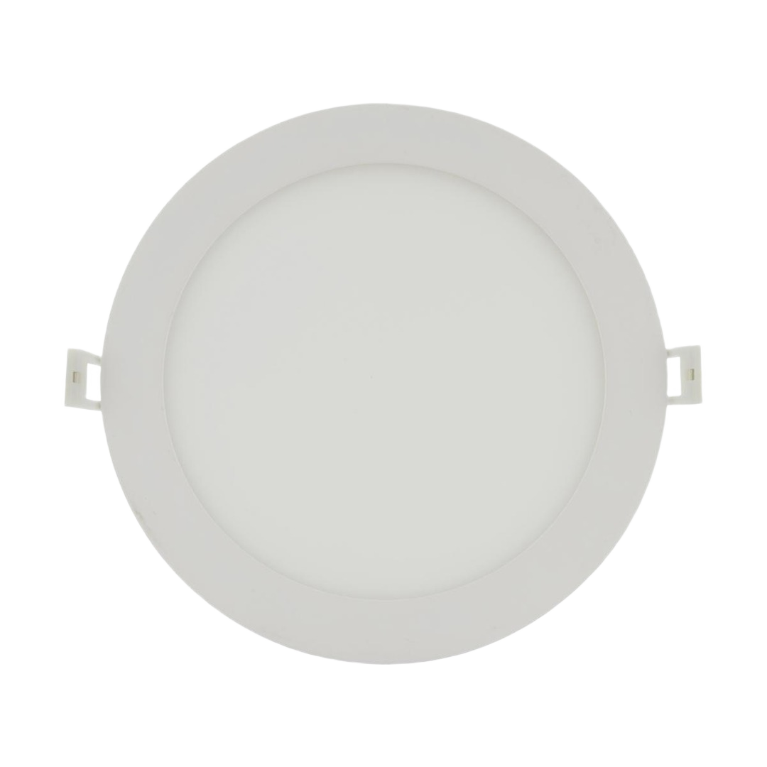 Round 8-inch 24-watt LED recessed downlight with remote driver for energy-efficient lighting in electrical and lighting collections