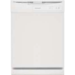 White built-in dishwasher with simple control panel for Kitchen & Kitchenware and home improvement collections