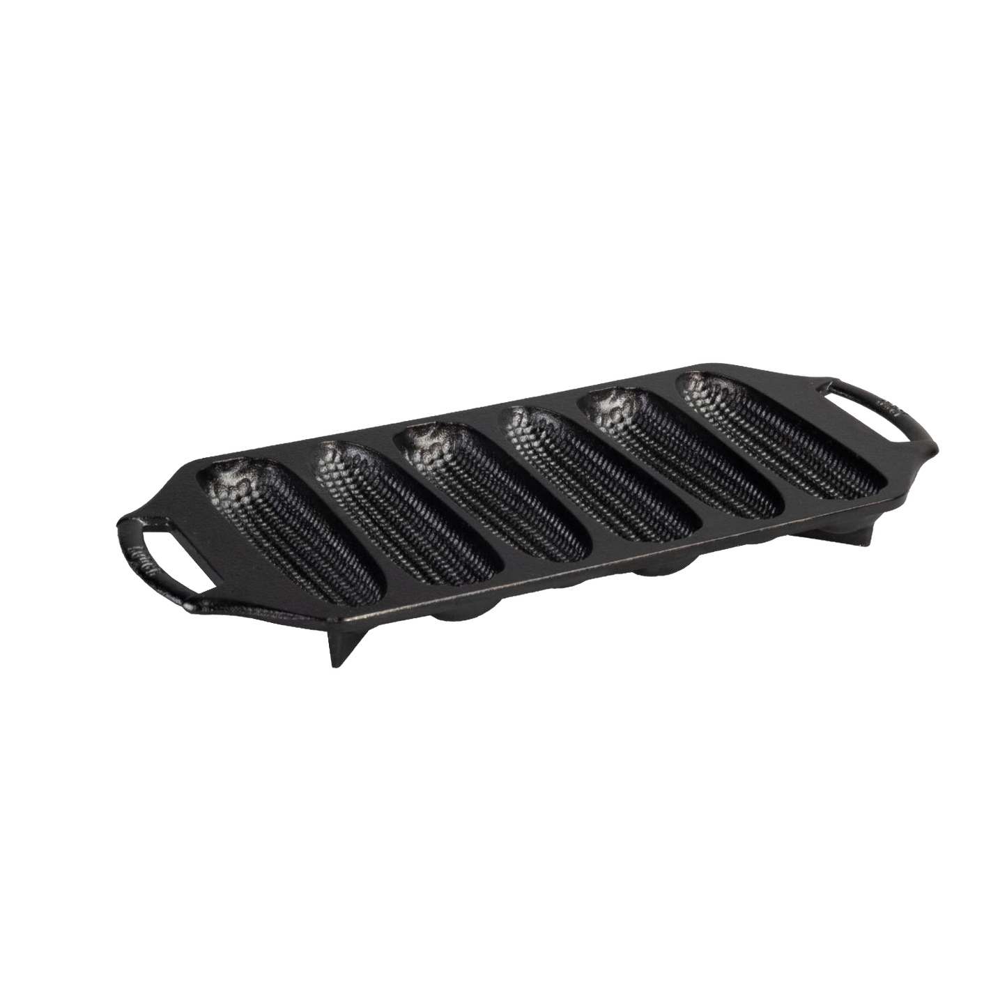 Cast iron cornstick pan with six corn-shaped molds and dual handles in kitchenware under $50 and Lodge collection