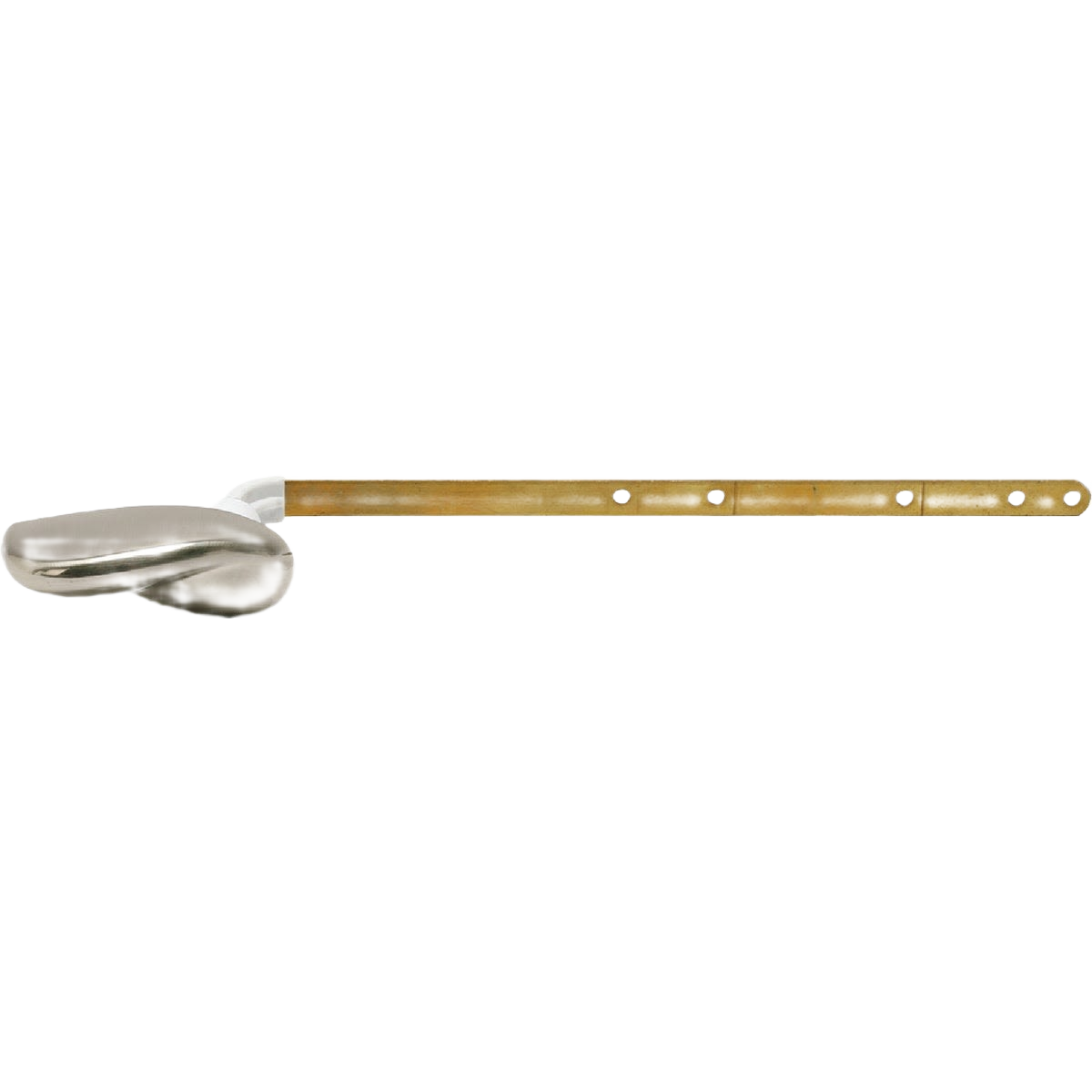 Metal tank lever with brushed finish and extended arm designed for home improvement and plumbing repairs