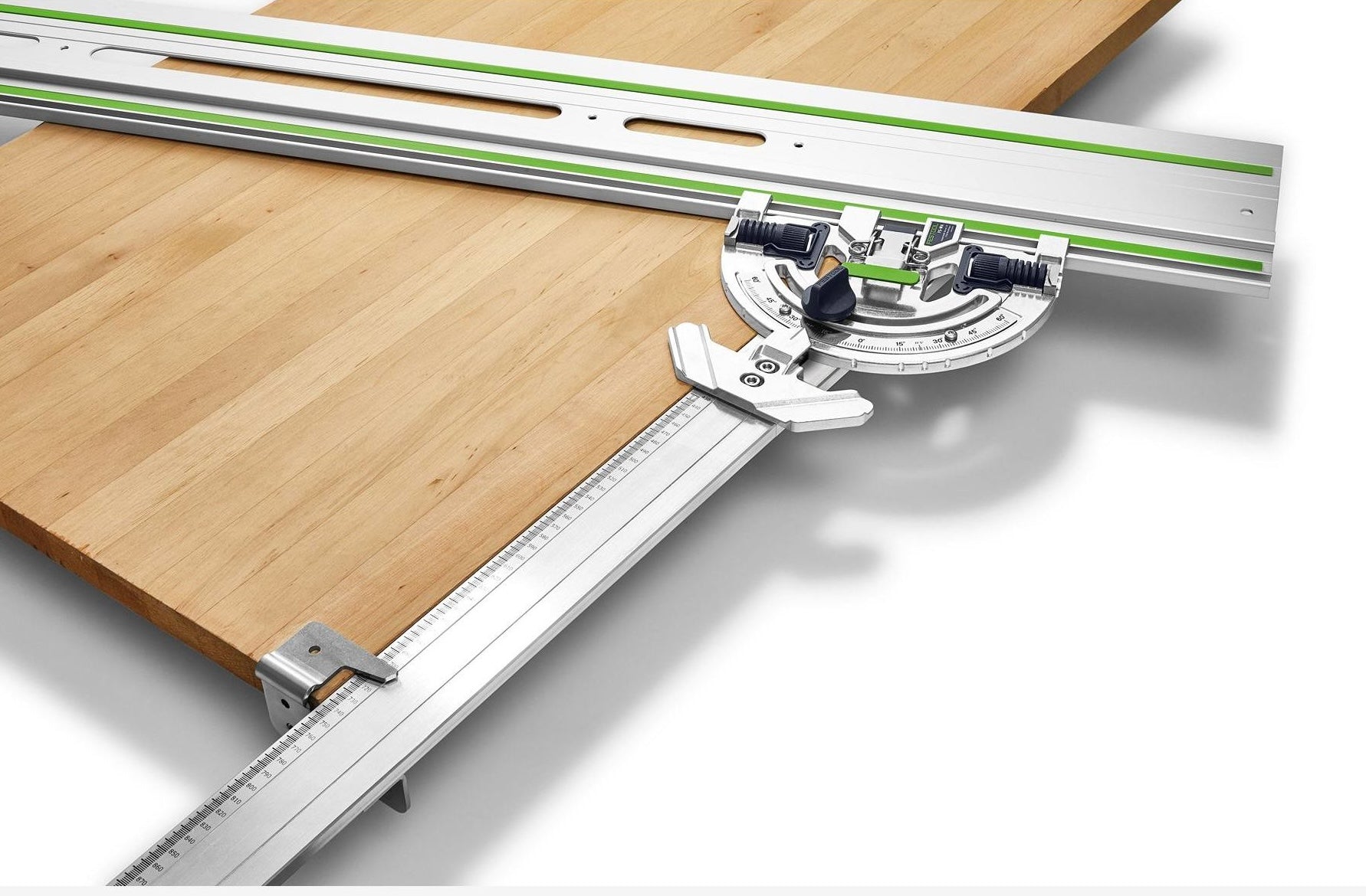 Angle stop guide extension with scale and adjustable stop for precise woodworking tool accessory use in home improvement