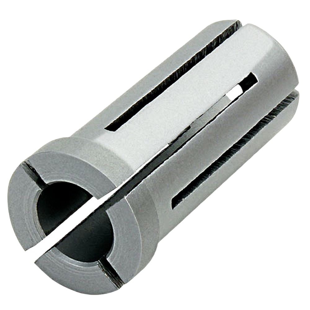 Silver metal collet reducer for router bits in tool accessories and power tool accessories collections