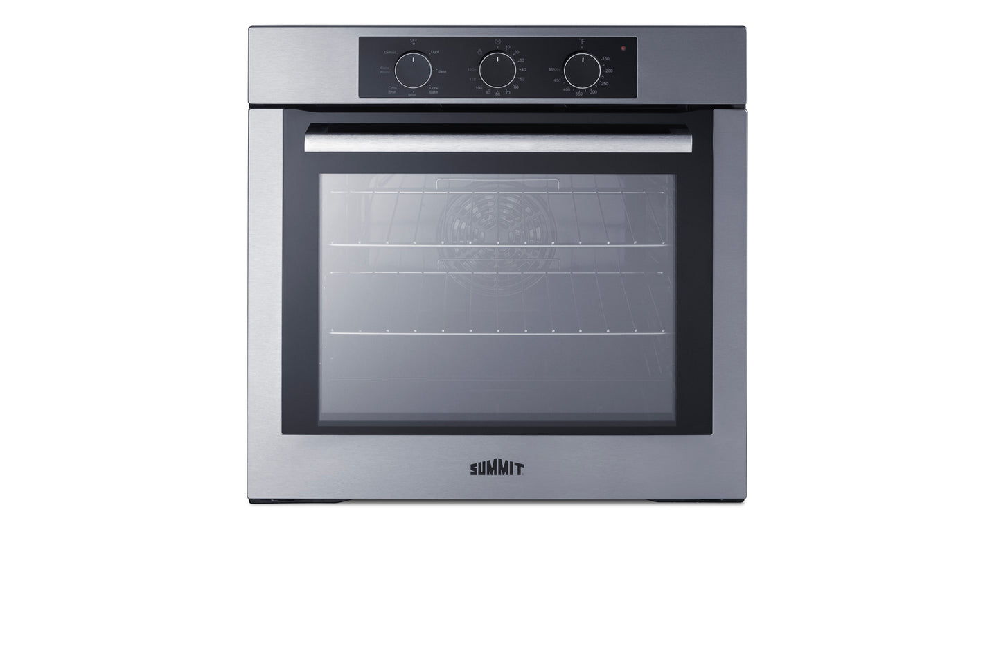 Stainless steel 24-inch electric wall oven with convection and control knobs for Kitchen & Appliances collections