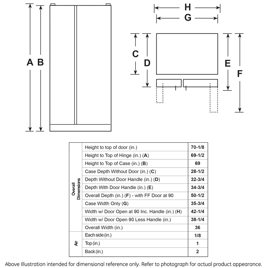 GE Profile™ ENERGY STAR® 25.3 Cu. Ft. Side-by-Side Refrigerator
