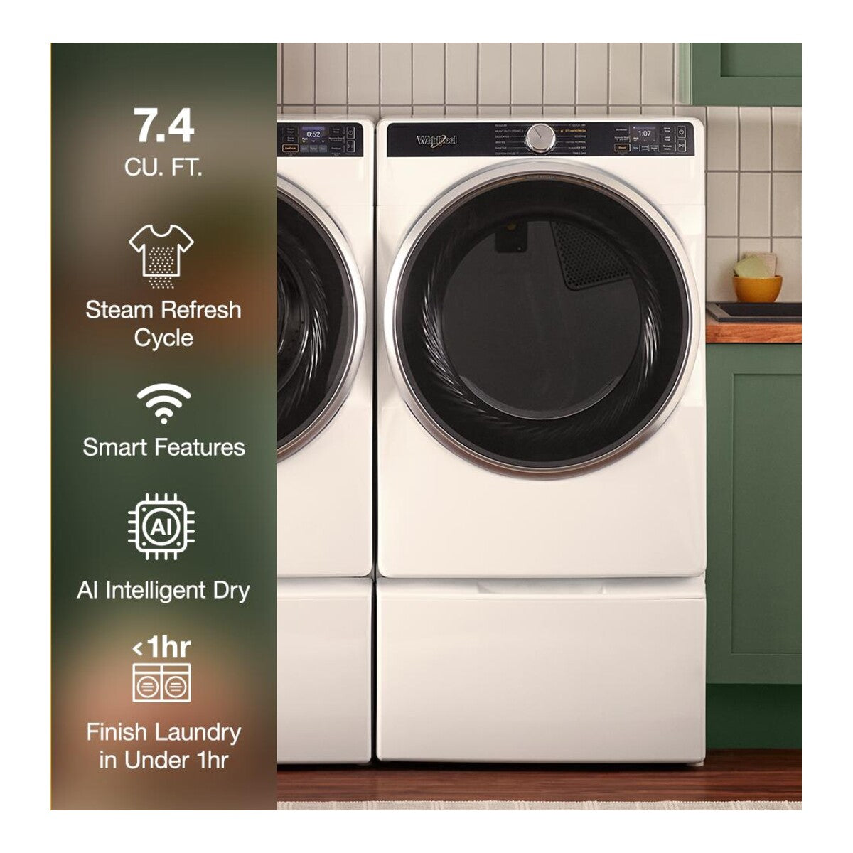 7.4 cu. ft. Smart Front Load ENERGY STAR® Electric Dryer with Steam Capabilities