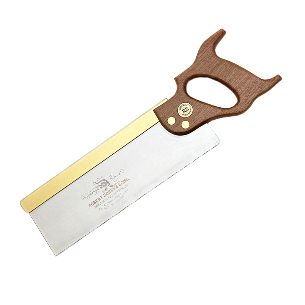 12-inch crosscut saw with wooden handle and brass back designed for precise woodworking and home improvement tasks