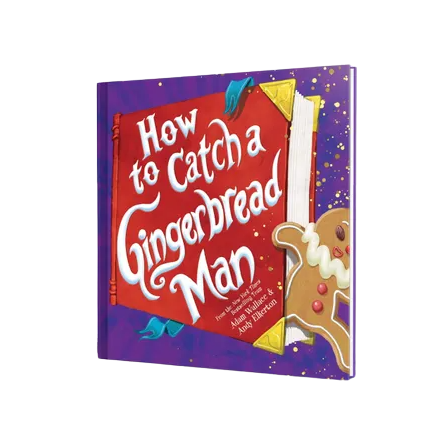 Children's picture book cover with bright colors featuring a gingerbread man and whimsical title design in books collection under $50.