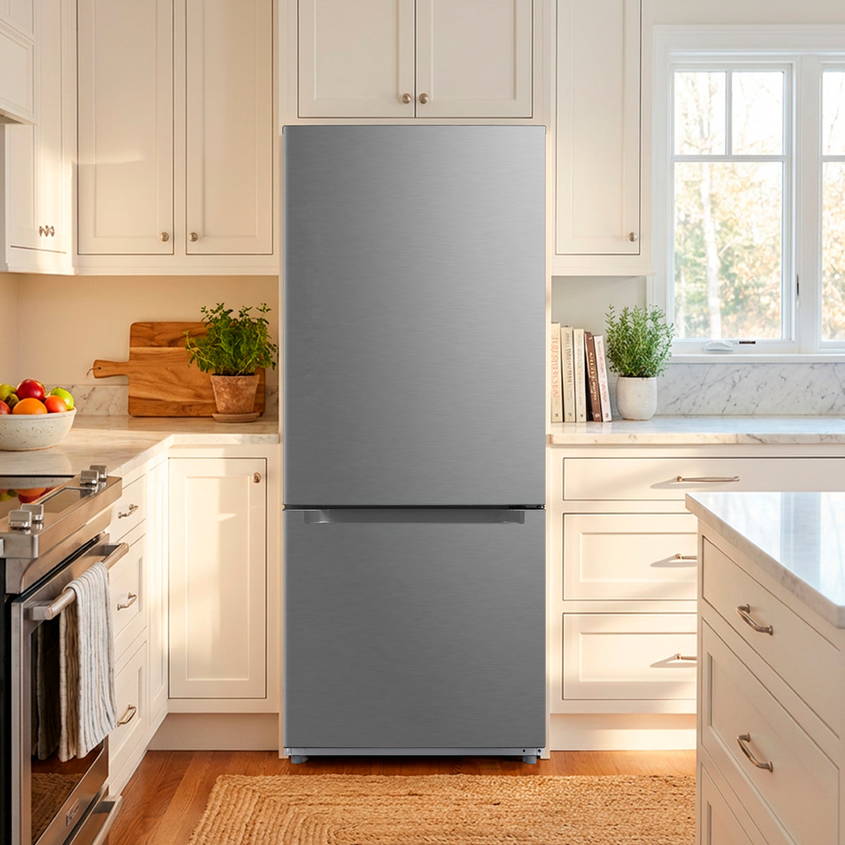 Element Electronics 18.7 cu. ft. Bottom Freezer Refrigerator - Stainless Steel, ENERGY STAR (ERBM19CBS)