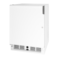 Compact white 21-inch refrigerator with ventilation grille, ideal for kitchens and home appliances collection