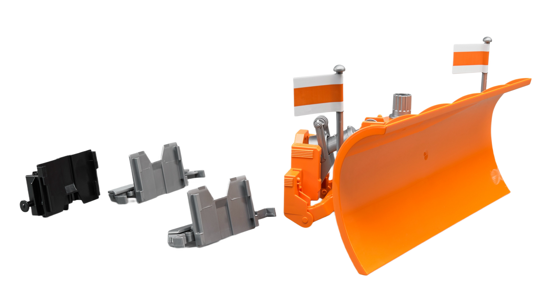 Orange toy plow blade attachment designed for Bruder trucks and tractors in Vehicles & Remote Controlled Toys collection