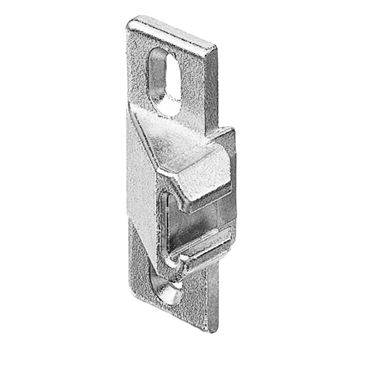 Compact metal mounting plate with keyhole slots designed for secure fastening in home improvement projects