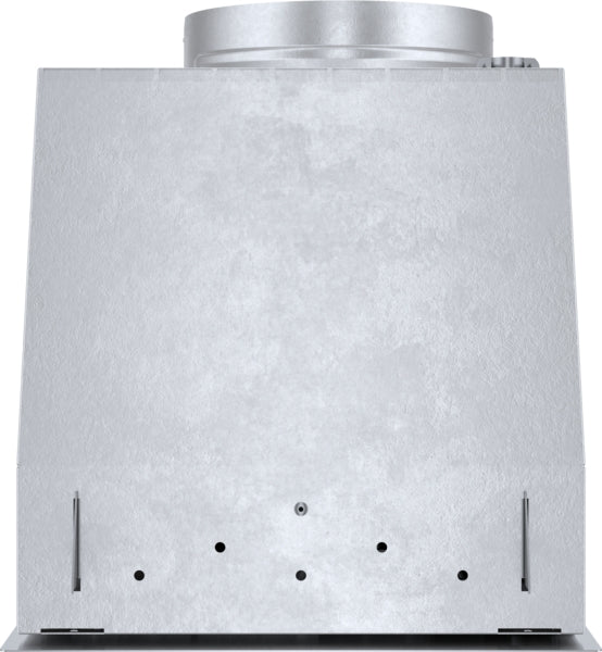 Stainless steel cabinet depth insert for range hood ventilation in Bosch kitchen appliances collection