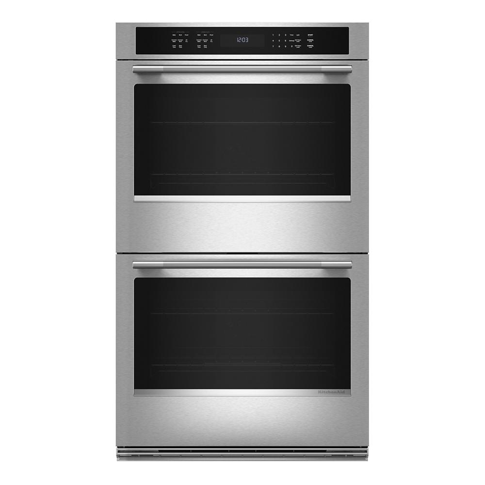 Stainless steel electric double wall oven with digital controls from KitchenAid wall ovens collection
